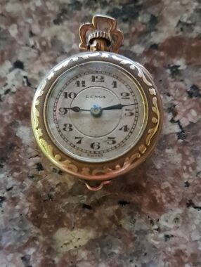 Lenga Swiss Gold-Tone Pocket Watch - Gold and Cream